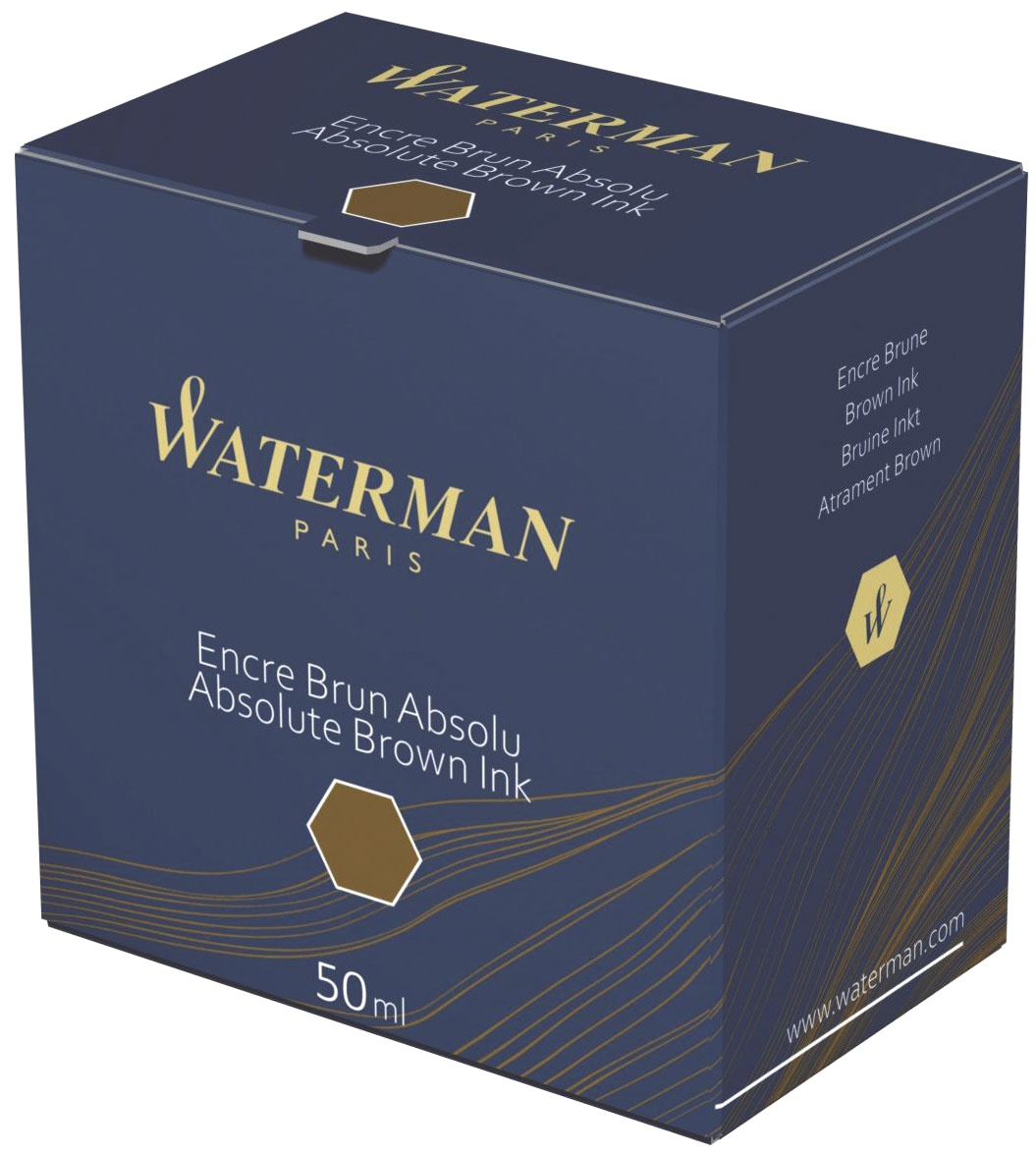 Флакон с коричневыми чернилами для перьевых ручек Waterman, Absolute Brown, фото 3