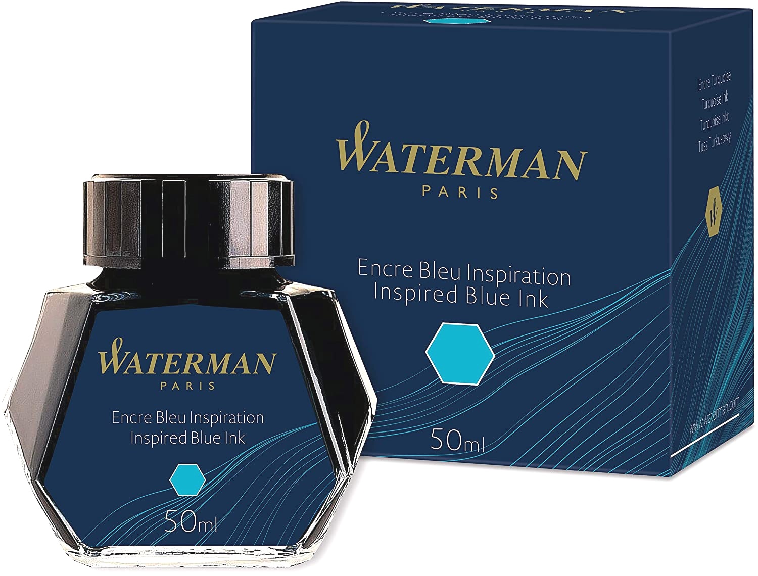  Флакон с голубыми чернилами для перьевых ручек Waterman, Inspired Blue, фото 2