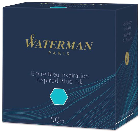  Флакон с голубыми чернилами для перьевых ручек Waterman, Inspired Blue, фото 3