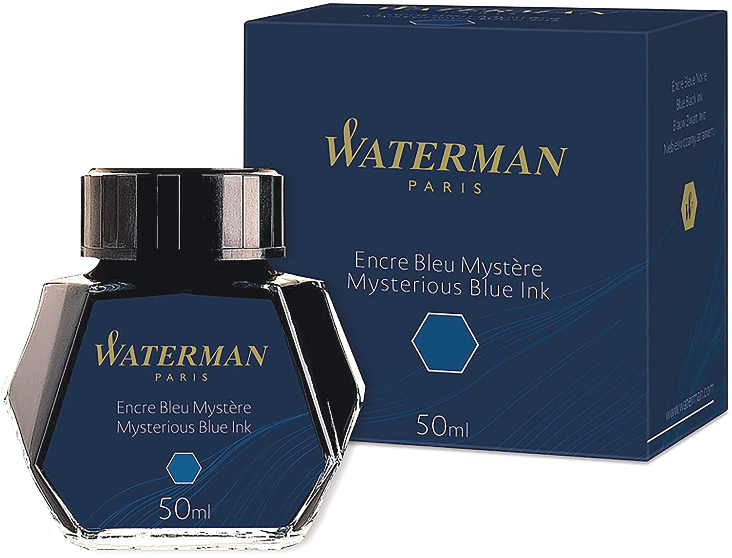  Флакон с сине-черными  чернилами для перьевой ручки Waterman, Mysterious Blue, фото 3
