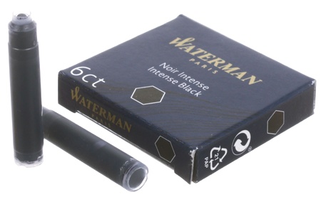 Мини картриджи с черными чернилами для перьевой ручки Waterman, Intense Black, фото 4