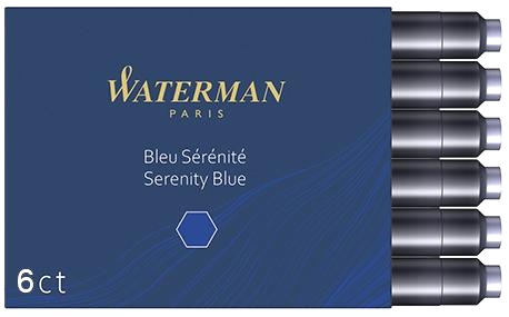 Мини картриджи с синими чернилами для перьевой ручки Waterman, Serenity Blue, фото 3