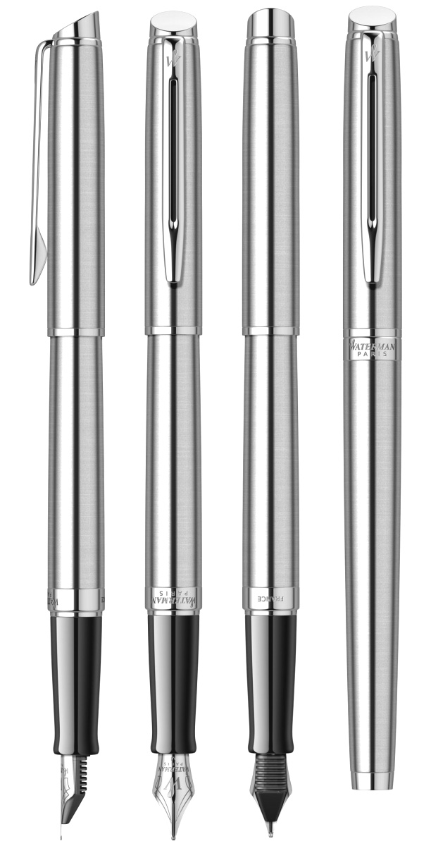  Набор Waterman 2020: перьевая Hemisphere Essential, Stainless Steel CT (Перо M) + чехол для ручки, фото 4