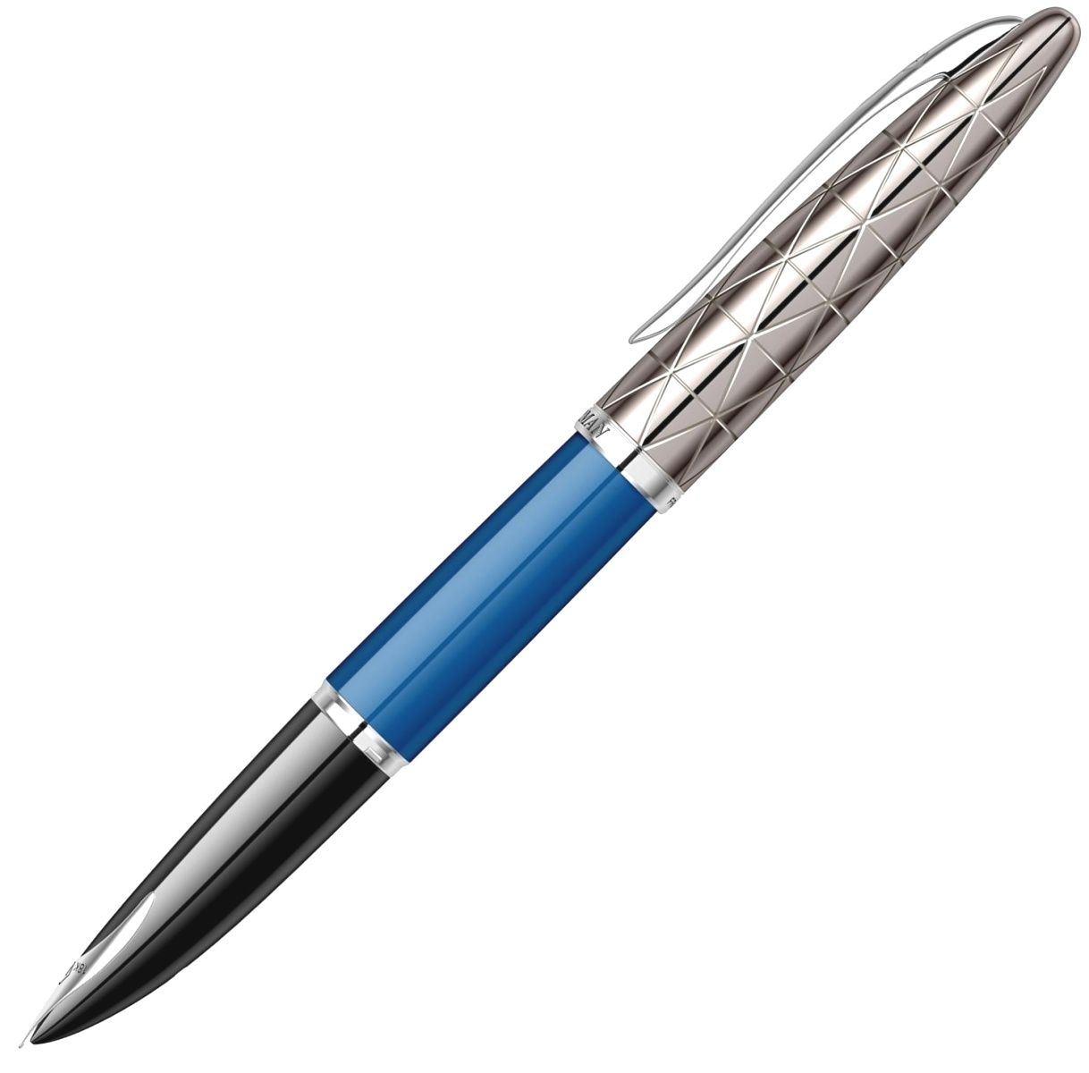 Перьевая ручка Waterman Carene Deluxe, Obsession Blue Lacquer / Gunmetal (Перо F), фото 2