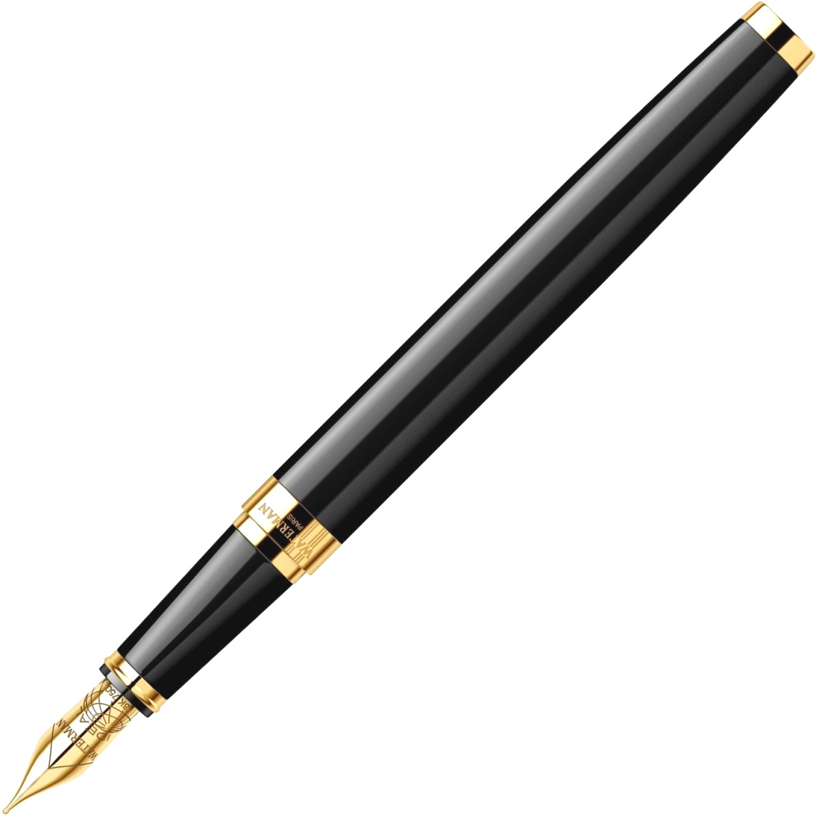 Перьевая ручка Waterman Exception Slim, Black Lacquer GT (Перо F), фото 2