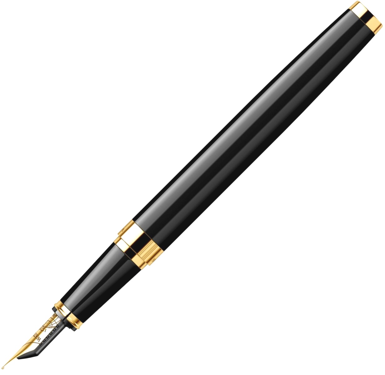  Перьевая ручка Waterman Exception Slim, Black Lacquer GT (Перо F), фото 3