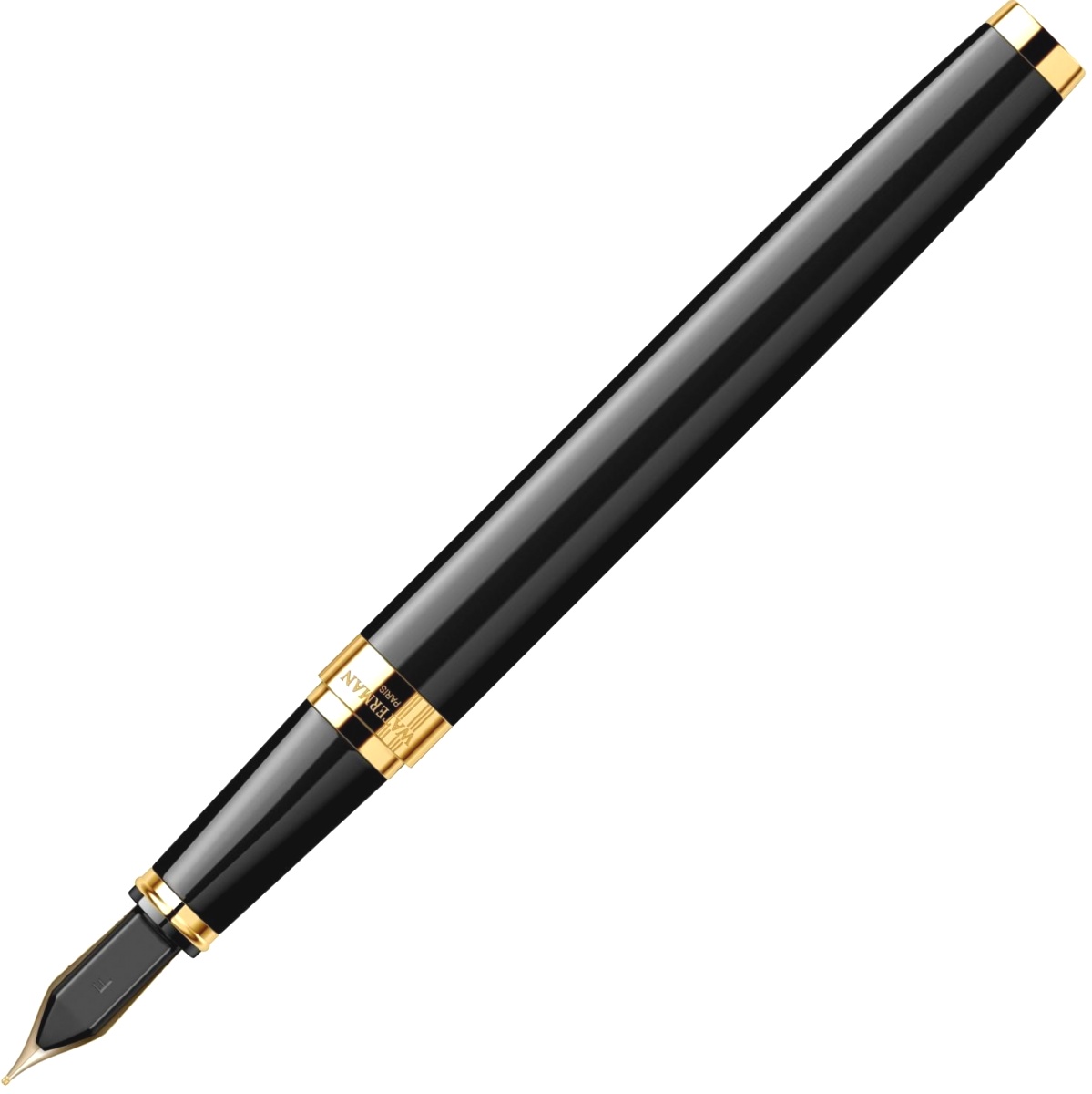  Перьевая ручка Waterman Exception Slim, Black Lacquer GT (Перо F), фото 4