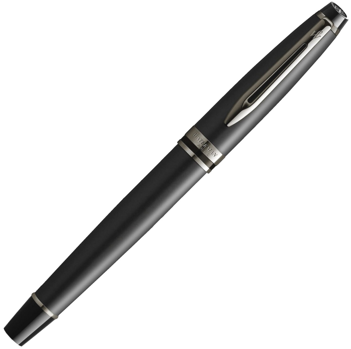  Ручка перьевая Waterman Expert DeLuxe, Metallic Black RT (Перо F), фото 2