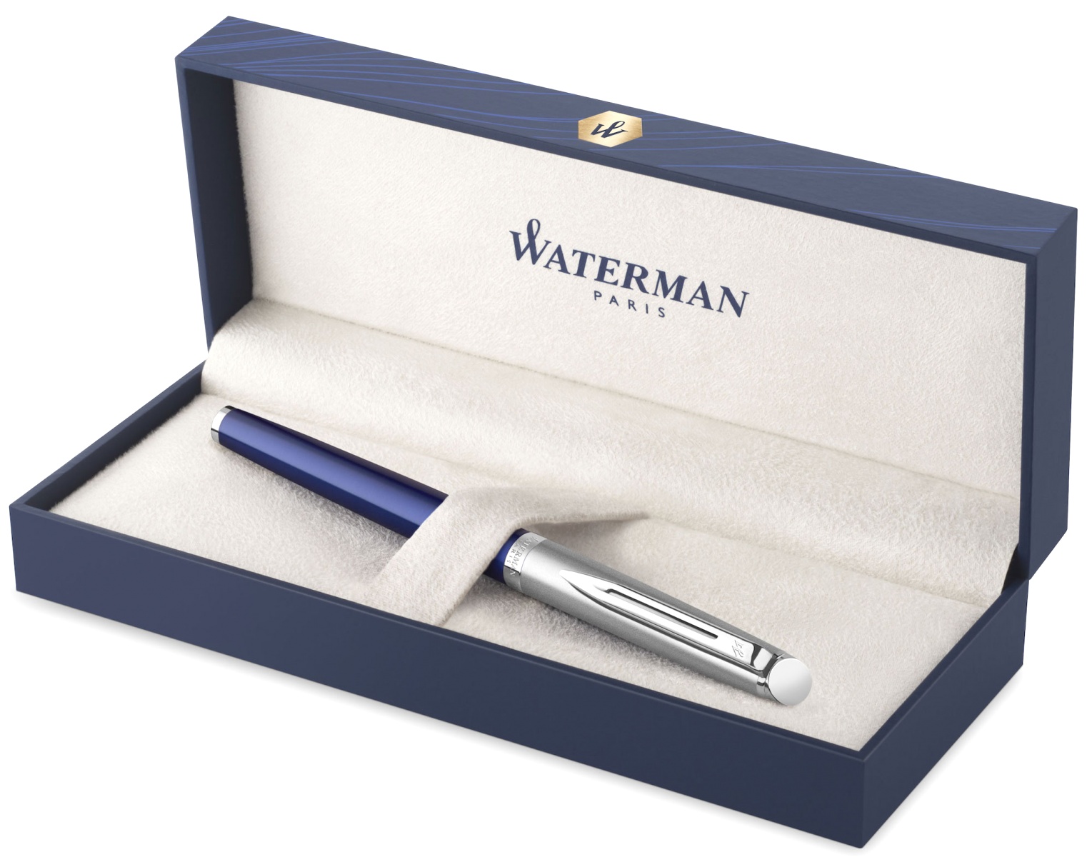  Ручка перьевая Waterman Hemisphere, Matte SS Blue CT (Перо F), фото 5
