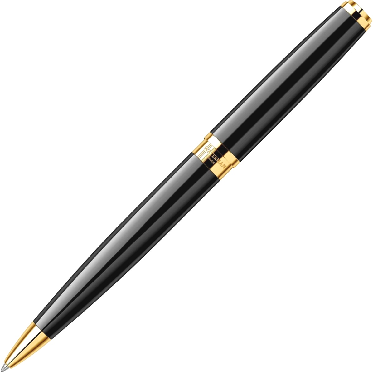 Шариковая ручка Waterman Exception Slim, Black Lacquer GT, фото 4