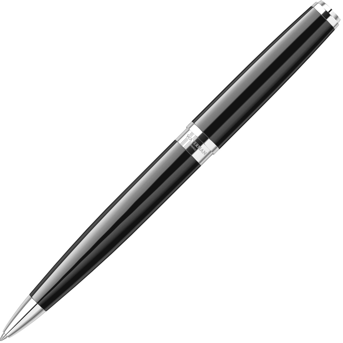 Шариковая ручка Waterman Exception Slim, Black Lacquer ST, фото 4