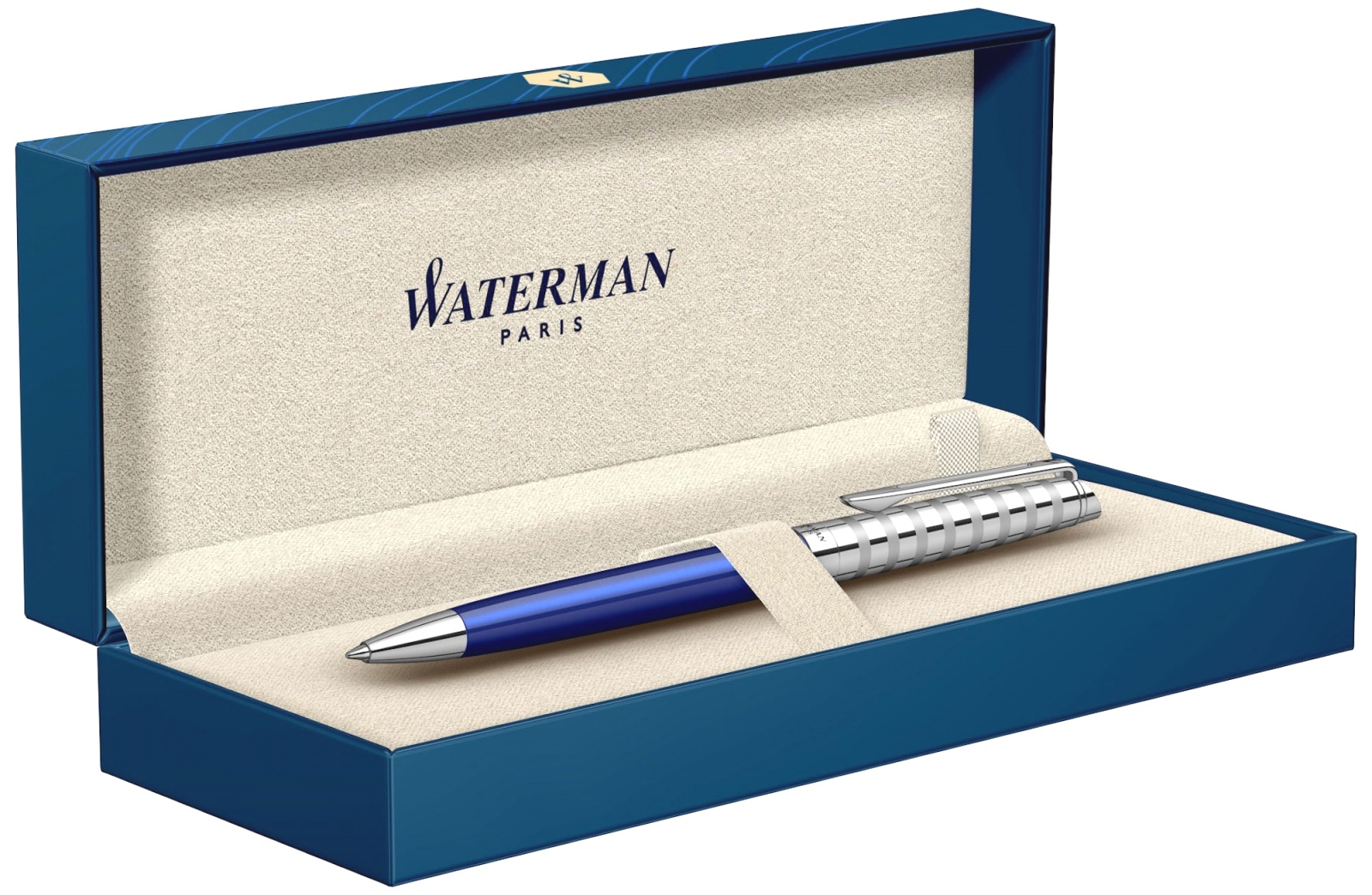 Шариковая ручка Waterman Hemisphere Deluxe 2020, Marine Blue CT, фото 4