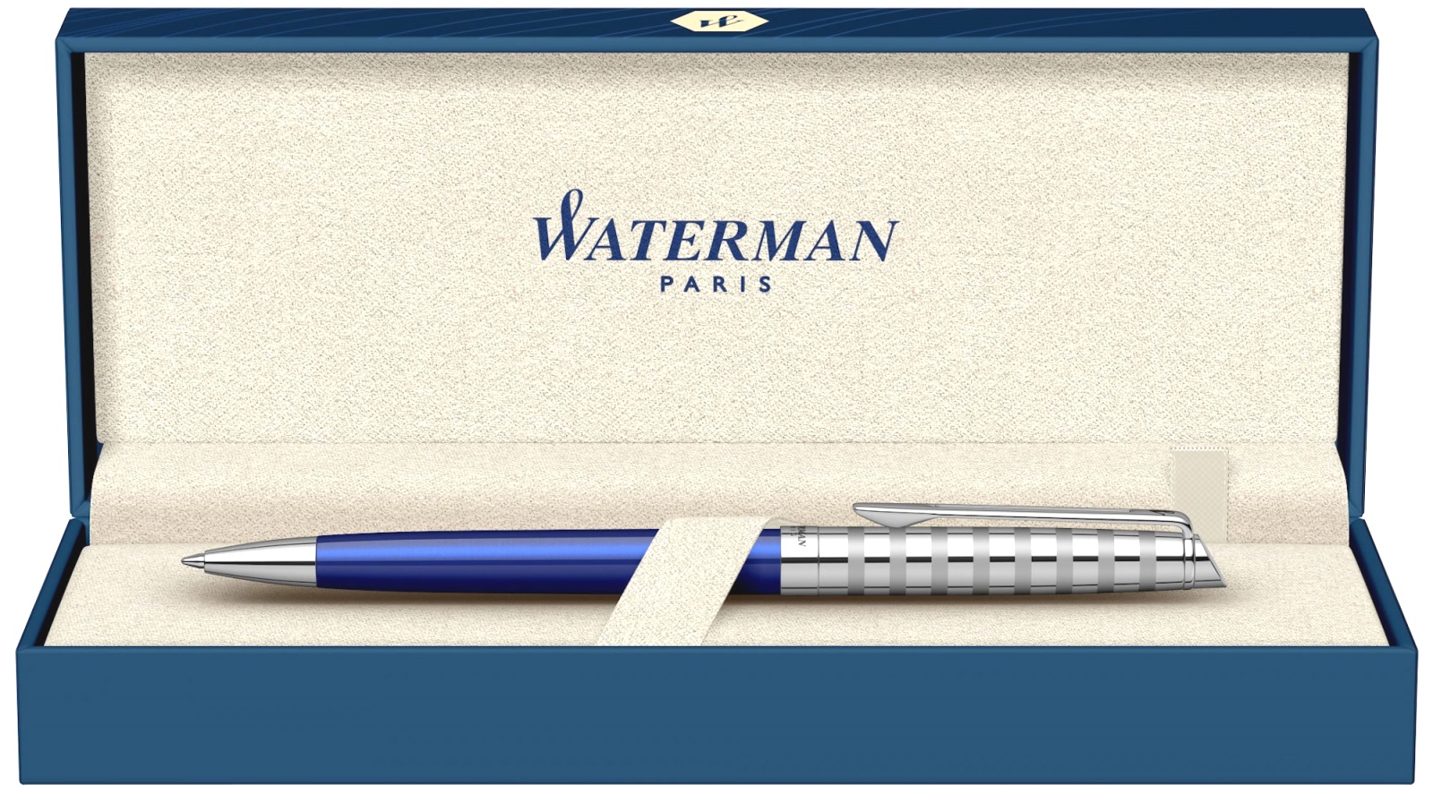  Шариковая ручка Waterman Hemisphere Deluxe 2020, Marine Blue CT, фото 5