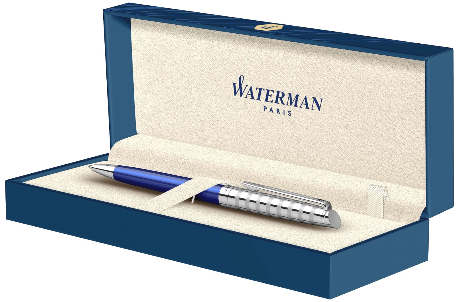  Шариковая ручка Waterman Hemisphere Deluxe 2020, Marine Blue CT, фото 6