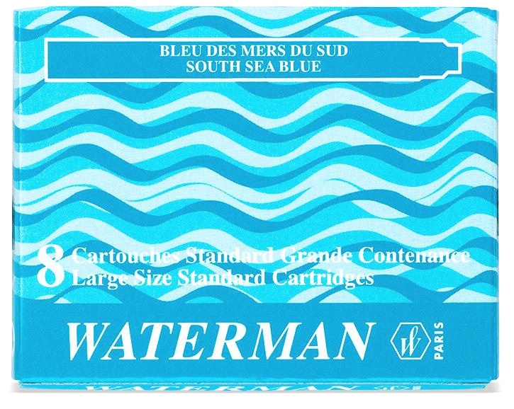 Стандартные картриджи Южное море для перьевой ручки Waterman, South See Blue
