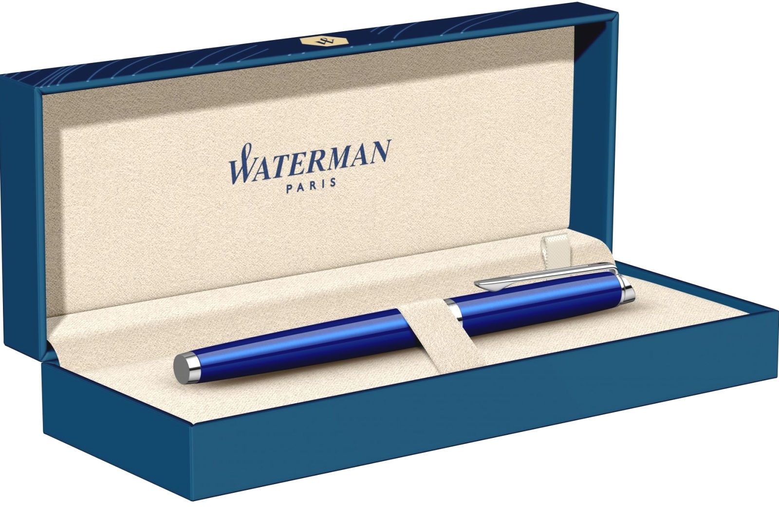 Набор: Ручка перьевая Waterman Hemisphere 2018, Bright Blue CT (Перо F) + Подарочная коробка Waterman с фирменной записной книжкой, фото 10
