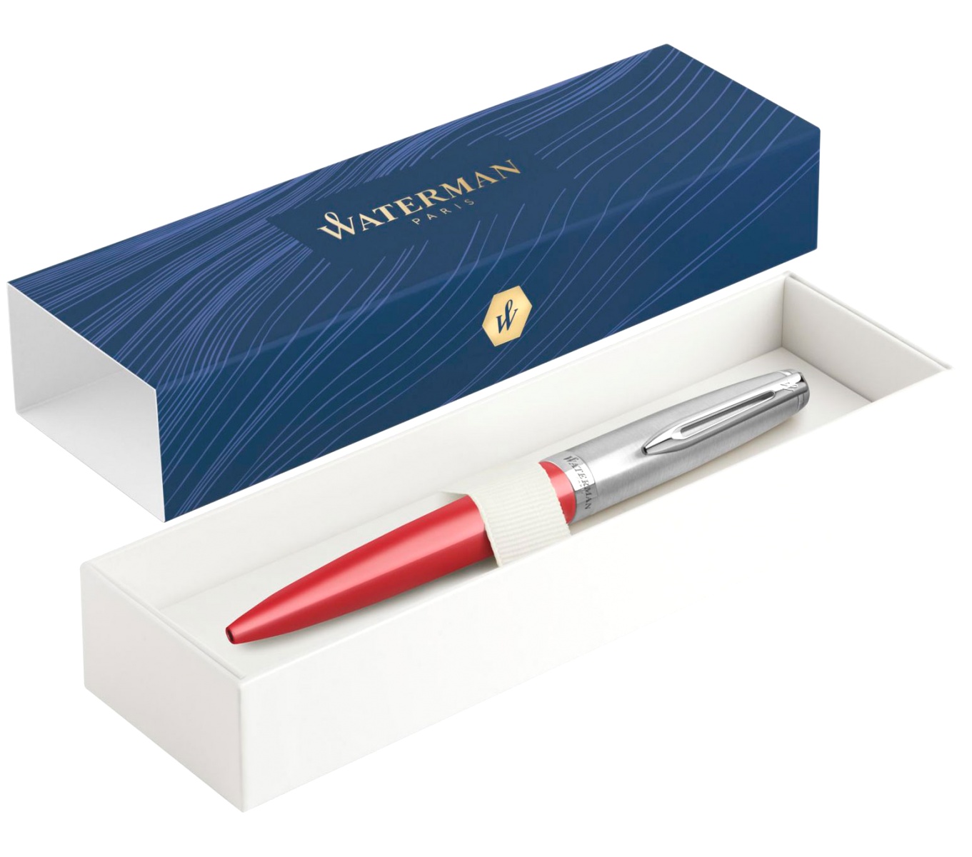 Набор: Подарочная коробка с чехлом на молнии Waterman + Ручка шариковая Waterman Embleme, Red CT, фото 3