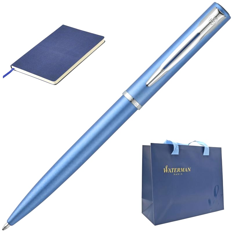 Набор: Ручка шариковая Waterman Graduate Allure, Blue CT + Ежедневник, недатированный, А5, синий