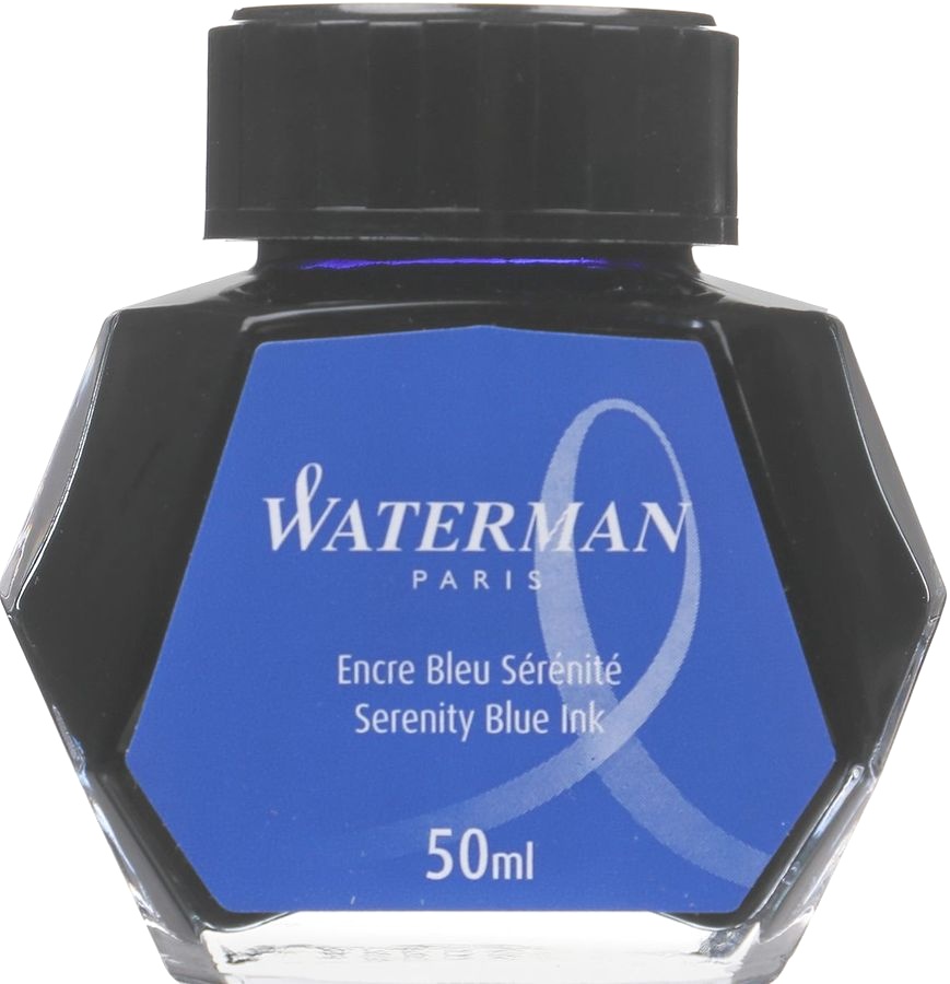 Набор: Ручка перьевая Waterman Embleme, Red CT (Перо F) + Подарочная коробка с синим флаконом чернил Waterman, фото 6